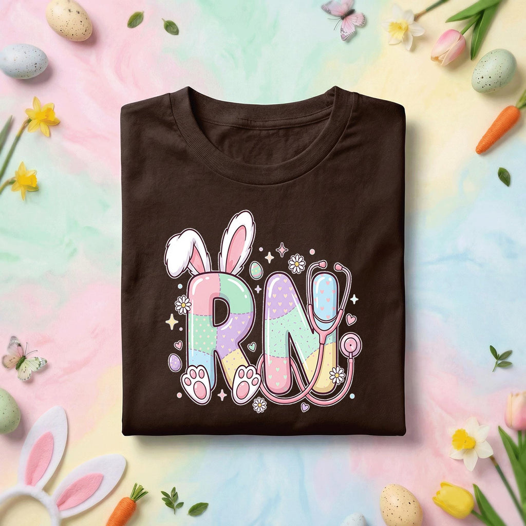 RN Easter Shirt Cute Nurse Bunny Shirt Pastel RN Nurse Gift Spring Stethoscope Tee