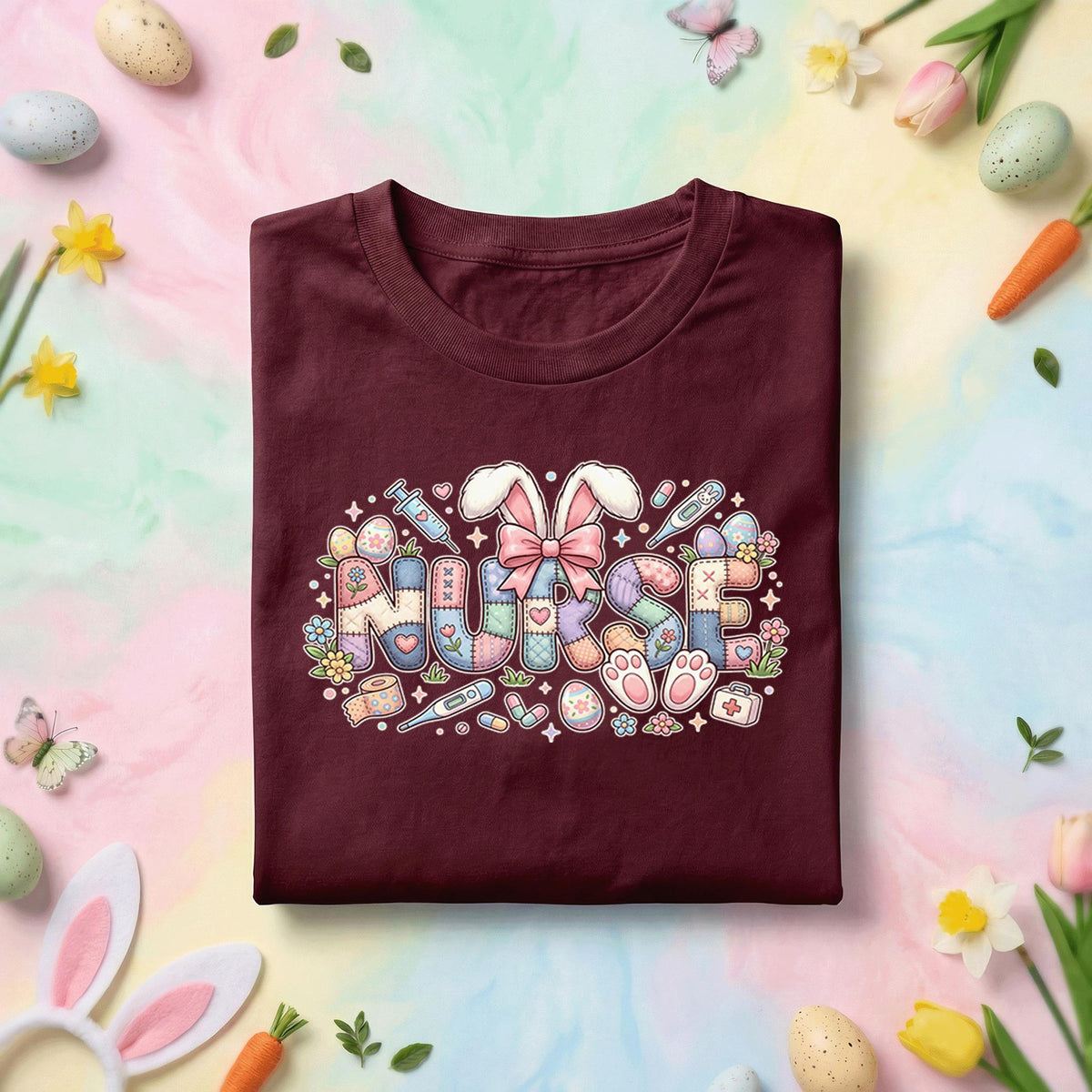 Nurse Easter Shirt Cute Bunny Nurse Tee Medical Nurse Gift Spring Nurse Shirt