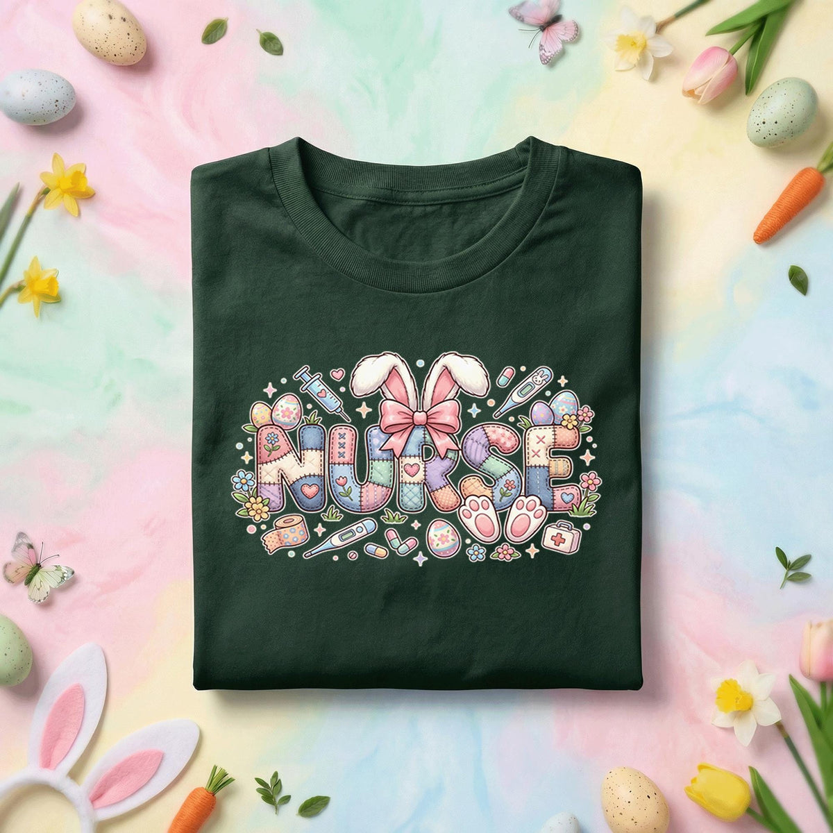 Nurse Easter Shirt Cute Bunny Nurse Tee Medical Nurse Gift Spring Nurse Shirt