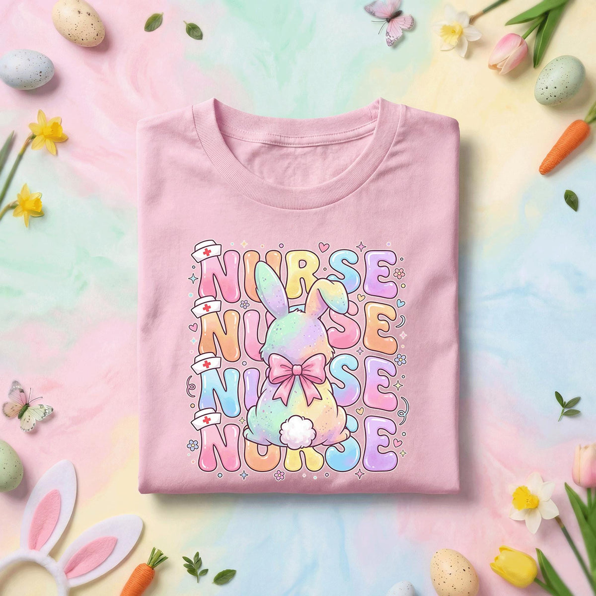 Nurse Bunny Shirt Cute Bunny Nurse Easter Gift Spring Nurse Shirt