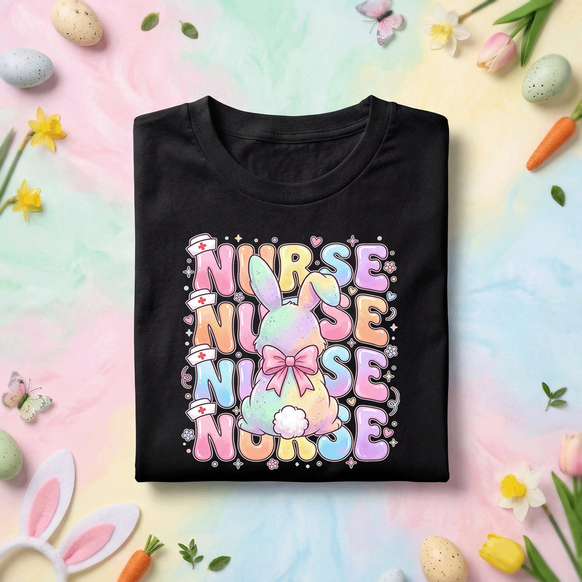 Nurse Bunny Shirt Cute Bunny Nurse Easter Gift Spring Nurse Shirt