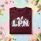 Pastel LPN Easter Bunny Nurse Shirt, Cute Licensed Practical Nurse Easter Tee, Spring Nurse Gift, Bunny Ear LPN Graphic T Shirt for Nurses