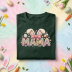 Pastel Mama Easter Bunny Shirt, Cute Spring Mom Graphic Tee, Knit Pattern Bunny Ears, Easter Egg & Bee Mother's Day Gift Top