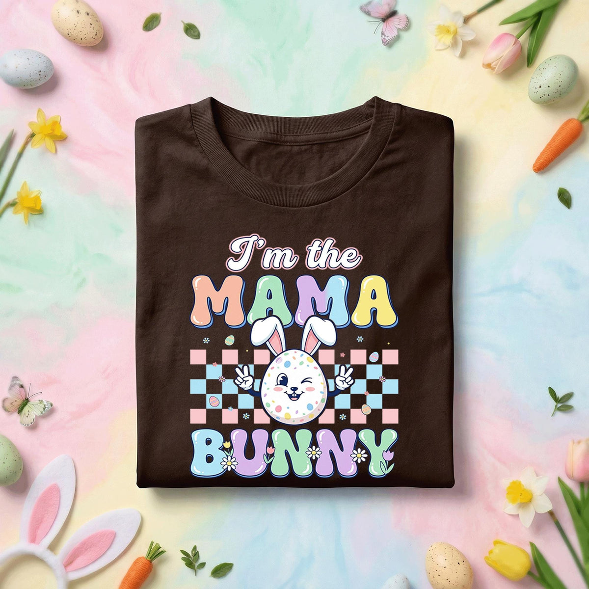 I'm the Mama Bunny Easter Shirt, Cute Pastel Bunny Mom Easter Tee, Spring Holiday Mother's Day Gift Top