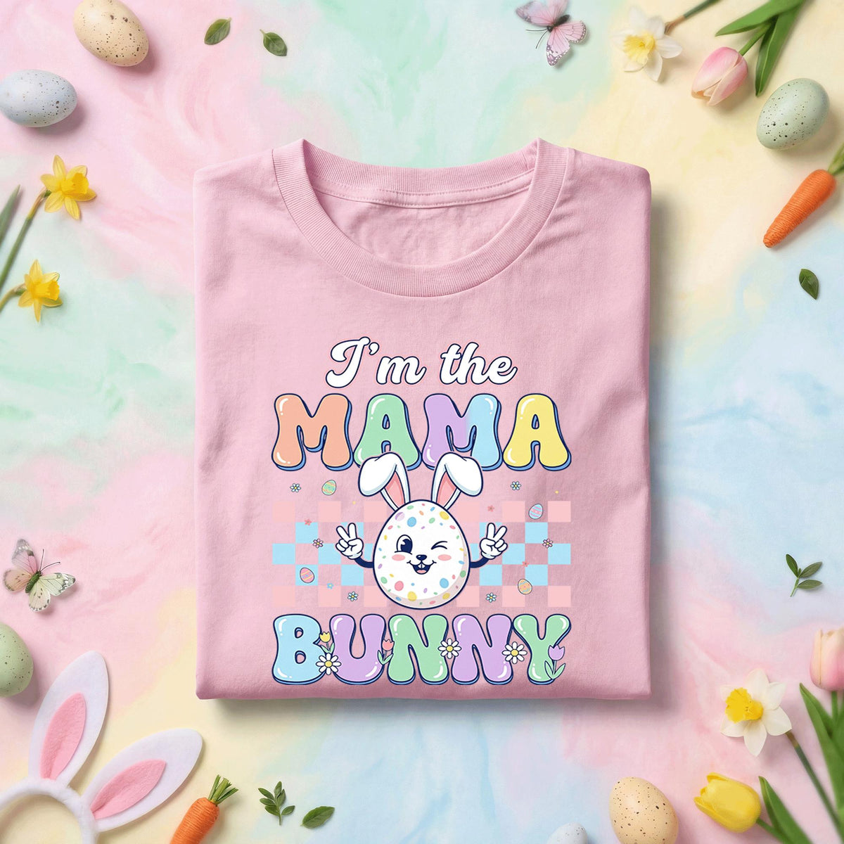 I'm the Mama Bunny Easter Shirt, Cute Pastel Bunny Mom Easter Tee, Spring Holiday Mother's Day Gift Top
