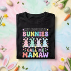 My Favorite Bunnies Call Me Mamaw Easter Shirt Grandma, Cute Pastel Bunny Grandma Tee