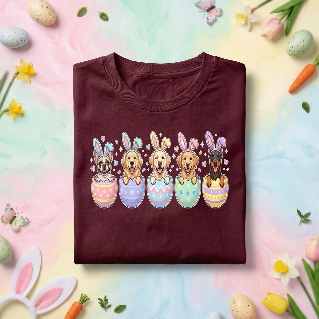 Easter Puppies in Eggs Shirt, Cute Bunny Dogs Easter Tee, Pastel Spring Dog Lover Holiday Shirt