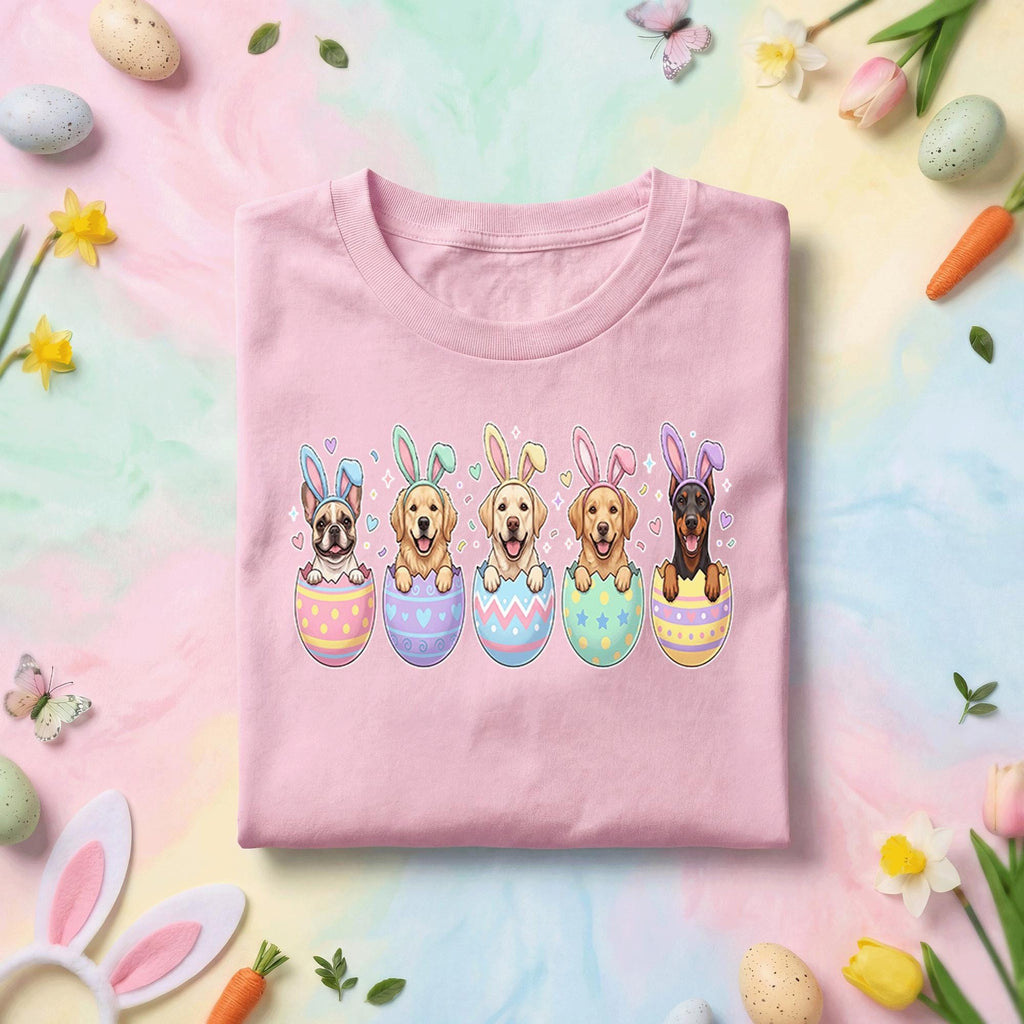 Easter Puppies in Eggs Shirt, Cute Bunny Dogs Easter Tee, Pastel Spring Dog Lover Holiday Shirt