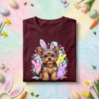 Dog Easter Yorkie Puppy Shirt, Cute Bunny Dog Easter Tee, Pastel Spring Dog Lover Holiday Top