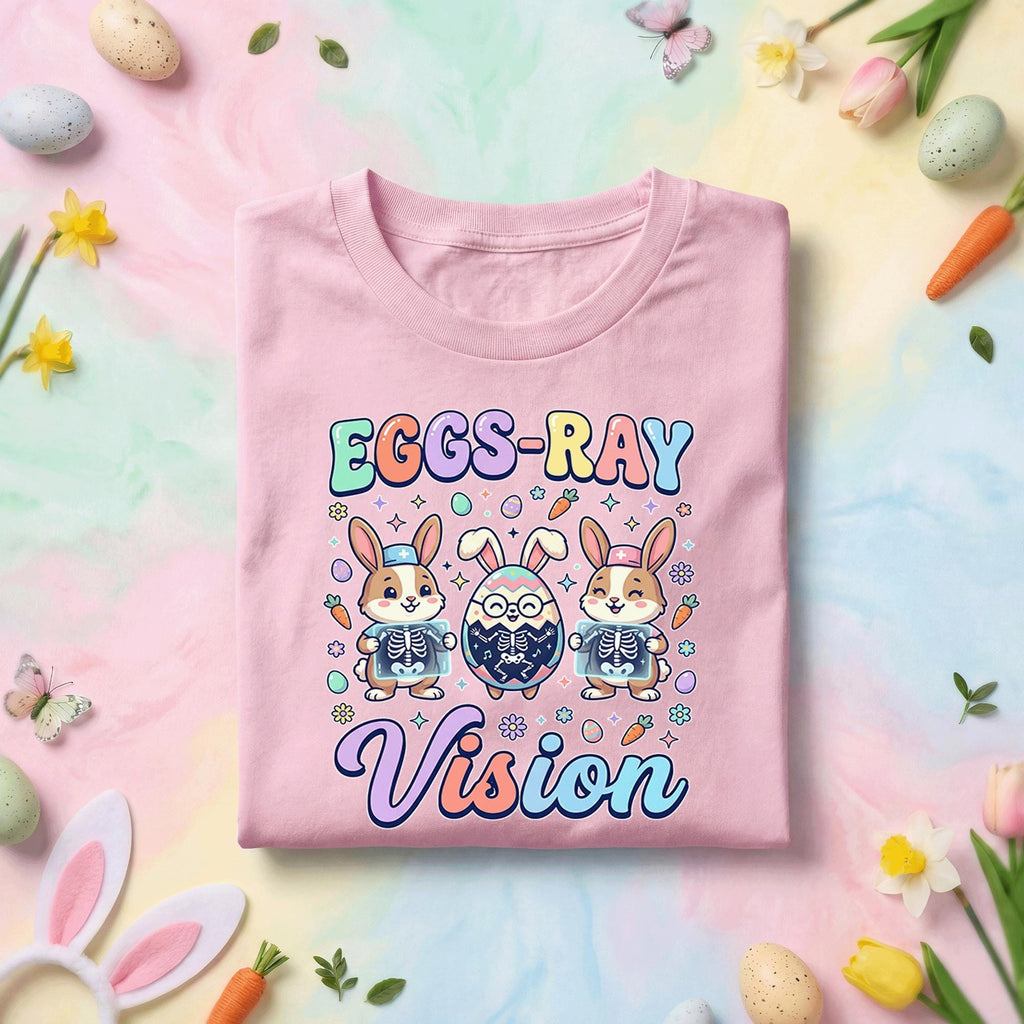 Eggs-Ray Vision Easter Shirt, Cute Bunny X-Ray Nurse Easter Tee, Pastel Spring Medical Holiday Top