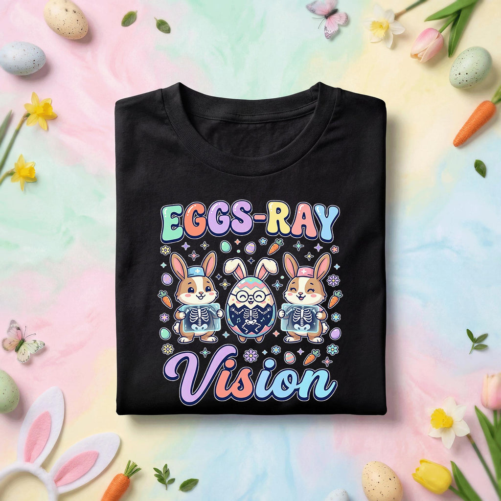 Eggs-Ray Vision Easter Shirt, Cute Bunny X-Ray Nurse Easter Tee