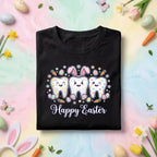 Happy Easter Dentist Shirt with Cute Cartoon Teeth, Bunny Ears