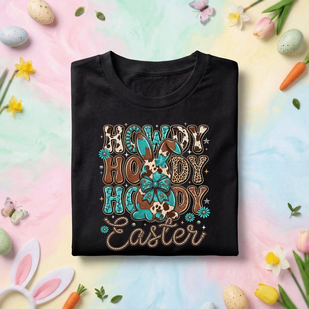Howdy Easter Bunny Shirt, Cowgirl Howdy Easter Tee