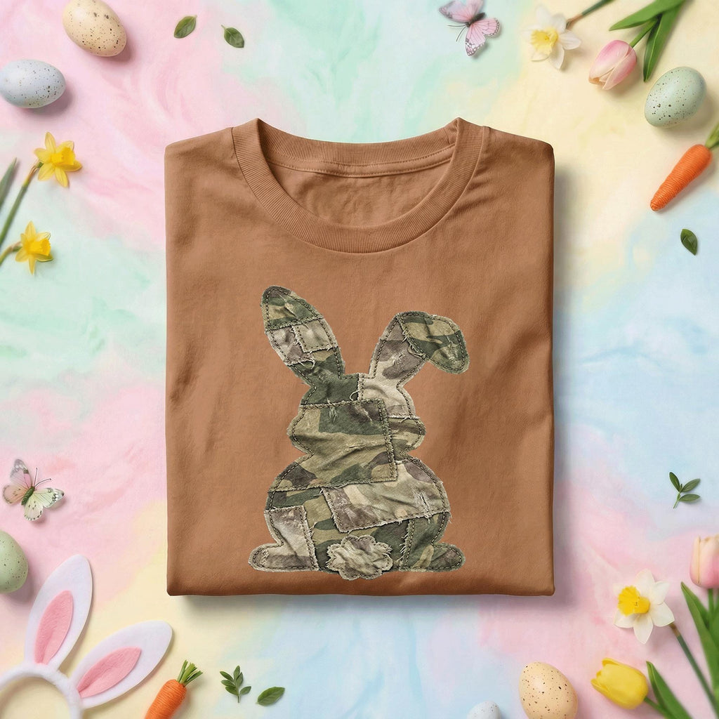 Camo Easter Bunny Shirt, Military Style Easter Tee, Camouflage Bunny Camo Shirt, Rustic Spring Holiday Top