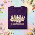 He is Risen Silly Goose Shirt, Easter Goose Tee, Religious Easter Shirt with Ducks, Funny Easter Christian T-shirt