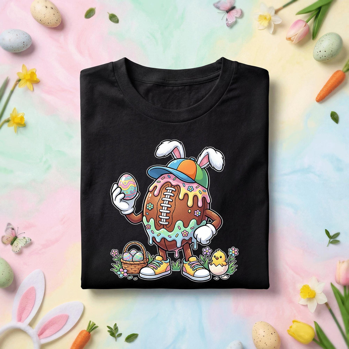 Happy Easter Day Shirt Youth Boys, Kids Football Drip Ice Cream Shirt
