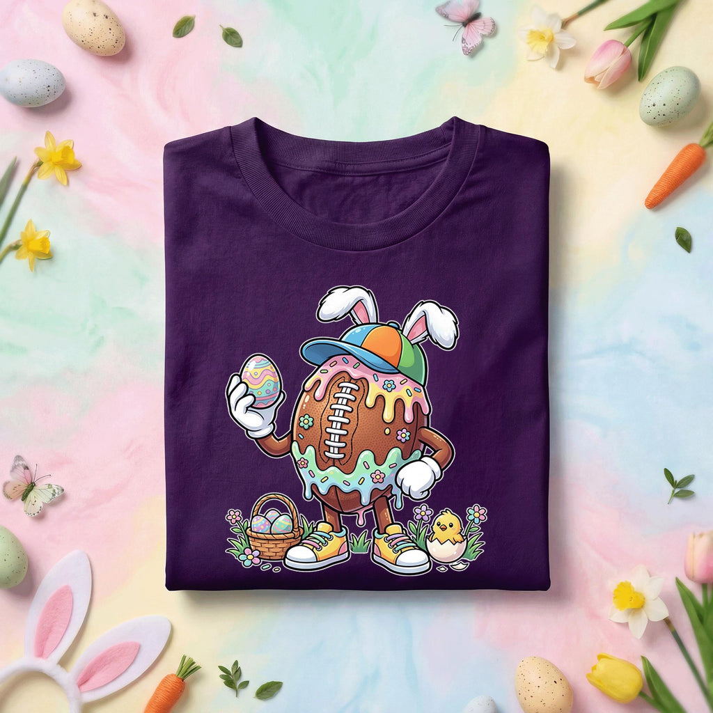 Happy Easter Day Shirt Youth Boys, Kids Football Drip Ice Cream Shirt, Dripping Football Easter Day Apparel