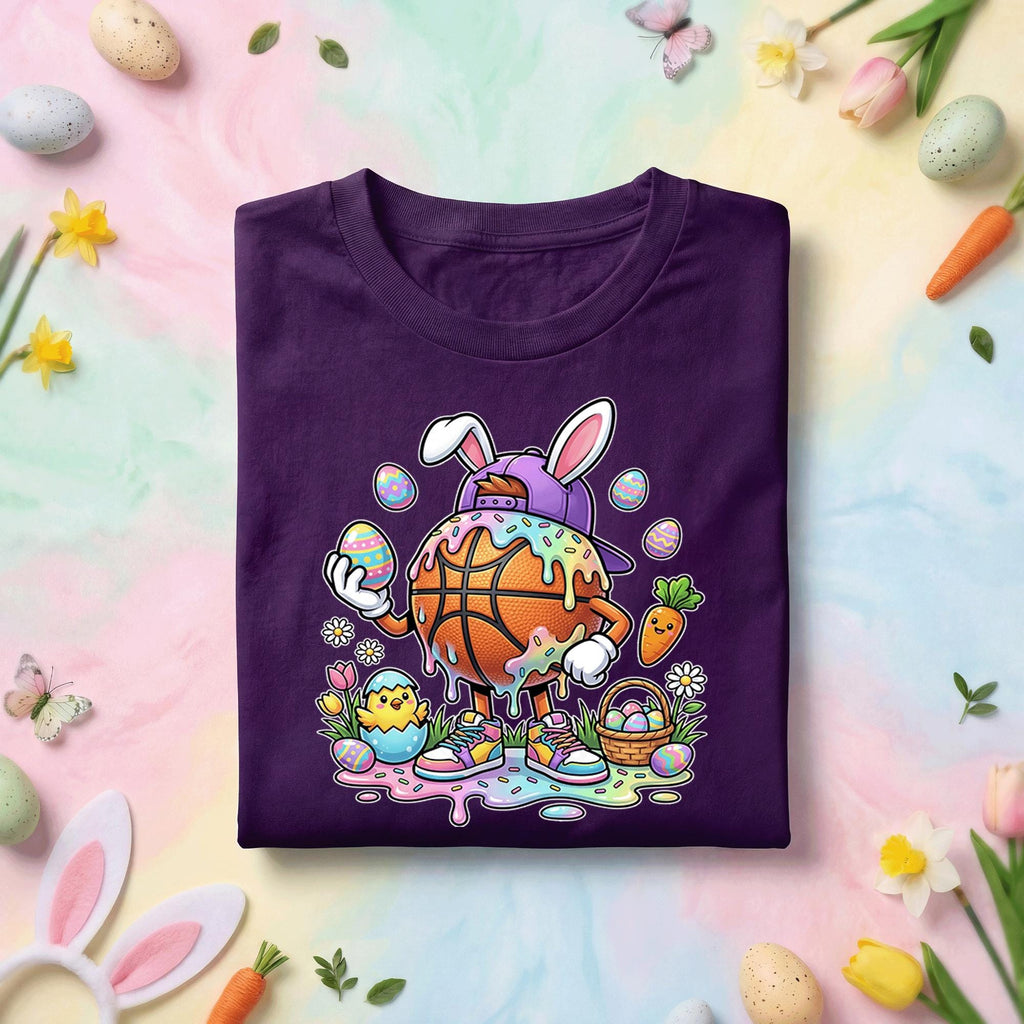 Happy Easter Day Shirt Youth Boys, Kids Basketball Drip Ice Cream Shirt, Dripping Basketball Easter Day Apparel