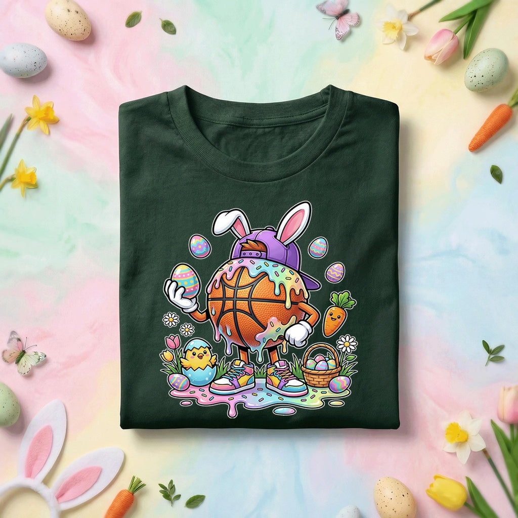 Happy Easter Day Shirt Youth Boys, Kids Basketball Drip Ice Cream Shirt, Dripping Basketball Easter Day Apparel
