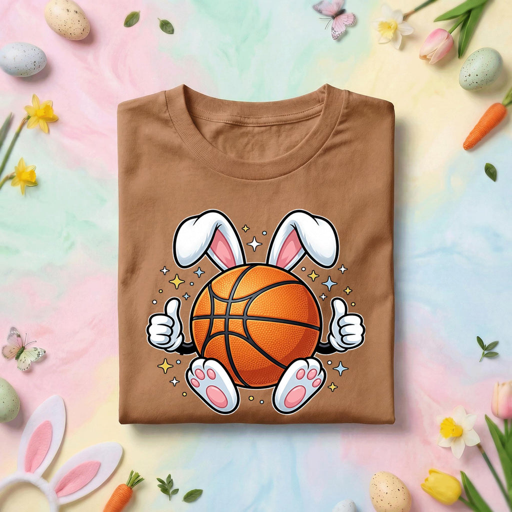 Easter Basketball Bunny Shirt Kids Men Boys Girls, Easter Bunny with Basketball Tee, Fun Spring Sports Shirt, Bunny Ears & Ball Tee