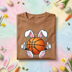 Easter Basketball Bunny Shirt Kids Men Boys Girls, Easter Bunny with Basketball Tee, Fun Spring Sports Shirt, Bunny Ears & Ball Tee