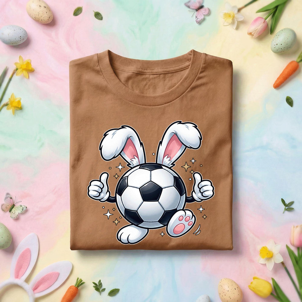 Soccer Bunny Shirt, Easter Bunny with Soccer Ball, Fun Spring Sports Tee, Cute Bunny Ears and Soccer Shirt