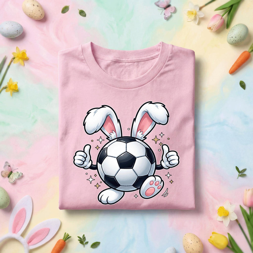 Soccer Bunny Shirt, Easter Bunny with Soccer Ball, Fun Spring Sports Tee, Cute Bunny Ears and Soccer Shirt