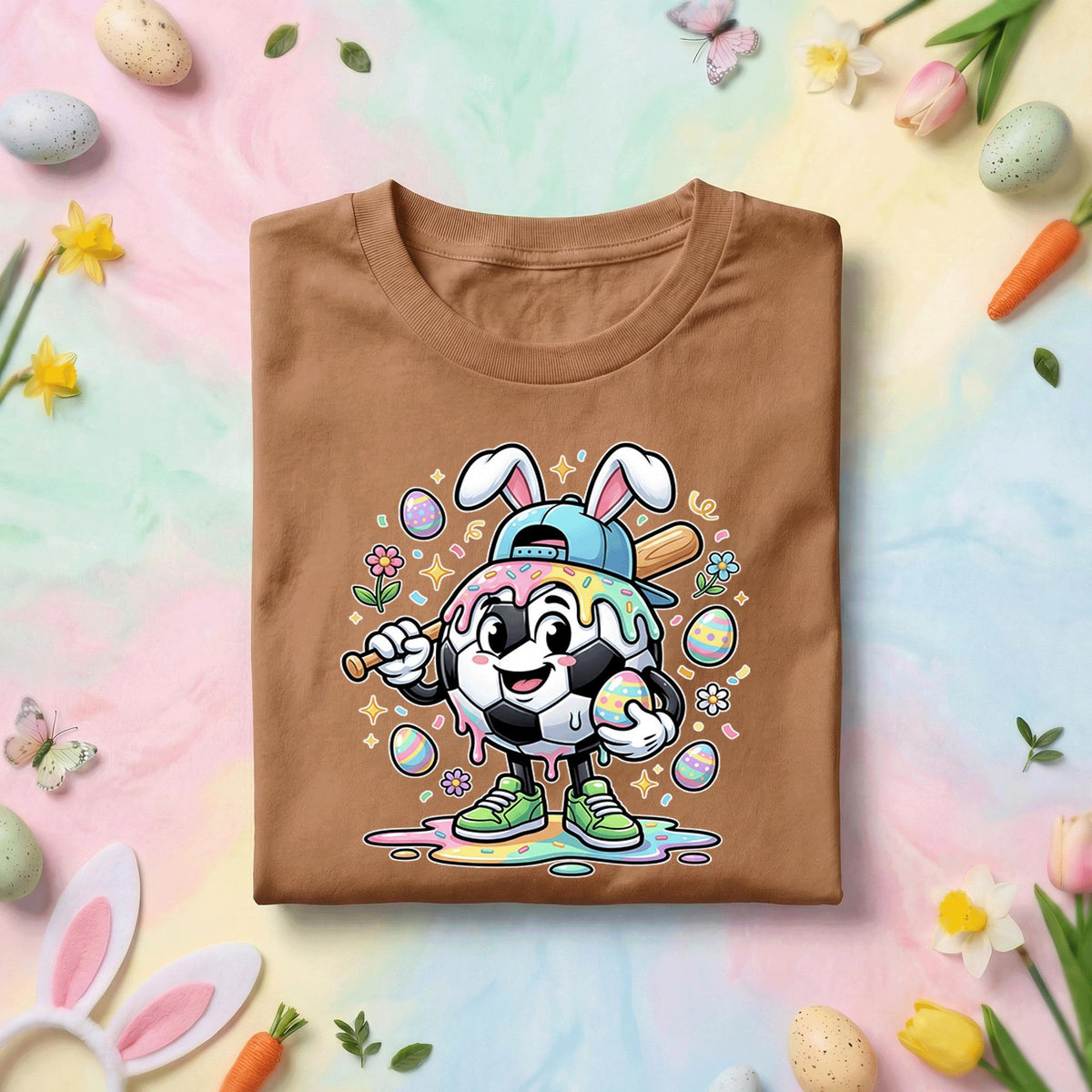 Happy Easter Day Shirt Youth Boys, Kids Soccer Drip Ice Cream Shirt, Dripping Soccer Easter Day Apparel