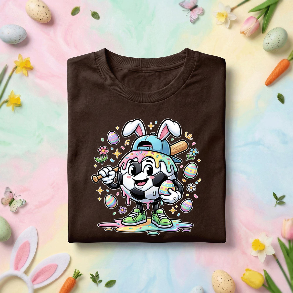 Happy Easter Day Shirt Youth Boys, Kids Soccer Drip Ice Cream Shirt, Dripping Soccer Easter Day Apparel
