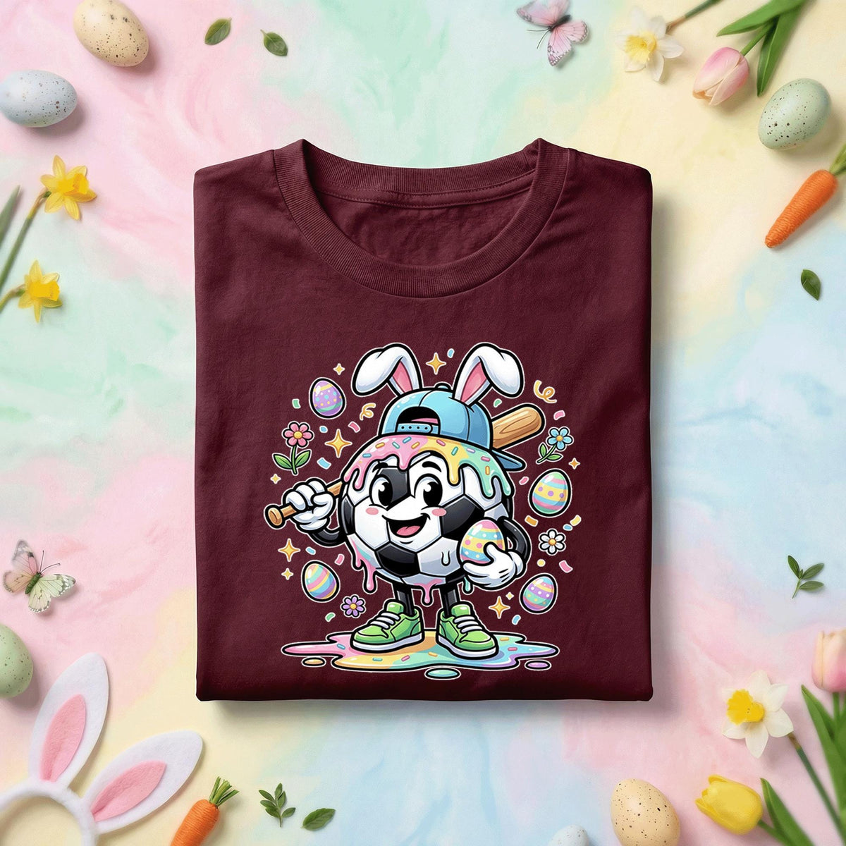 Happy Easter Day Shirt Youth Boys, Kids Soccer Drip Ice Cream Shirt, Dripping Soccer Easter Day Apparel