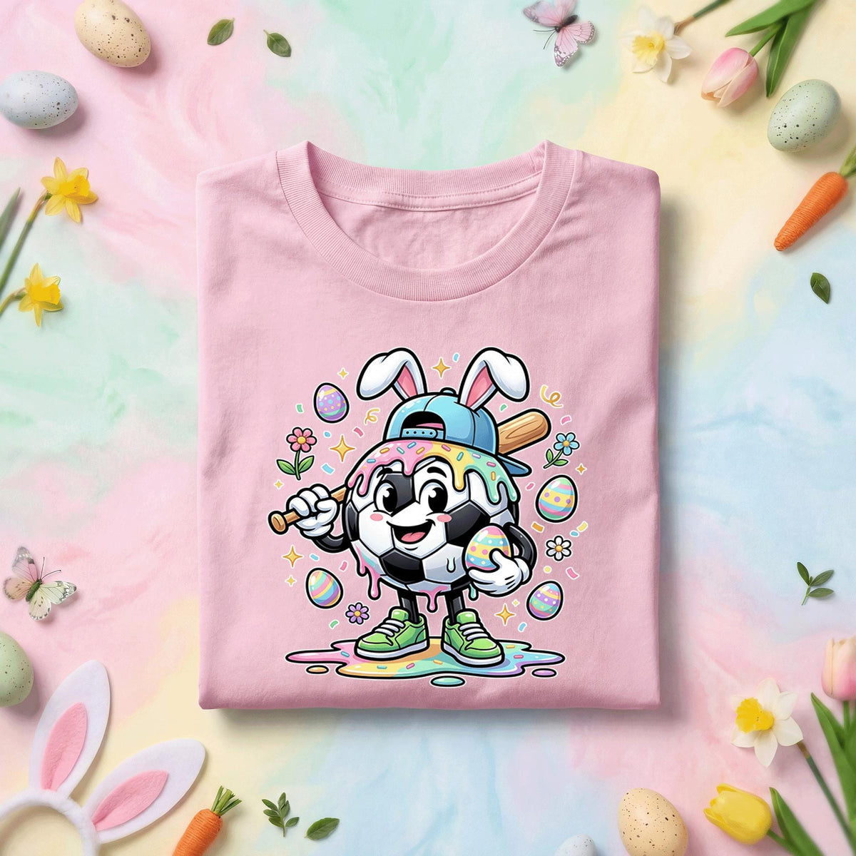 Happy Easter Day Shirt Youth Boys, Kids Soccer Drip Ice Cream Shirt, Dripping Soccer Easter Day Apparel