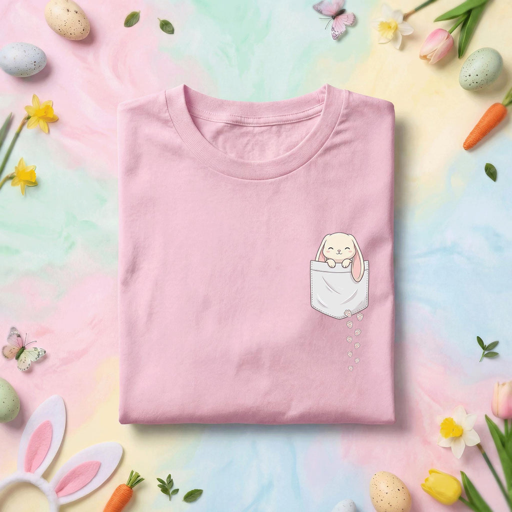 Pocket Bunny Shirt, Cute Bunny in Pocket Easter Shirt, Fun Spring Tee, Adorable Bunny Tee