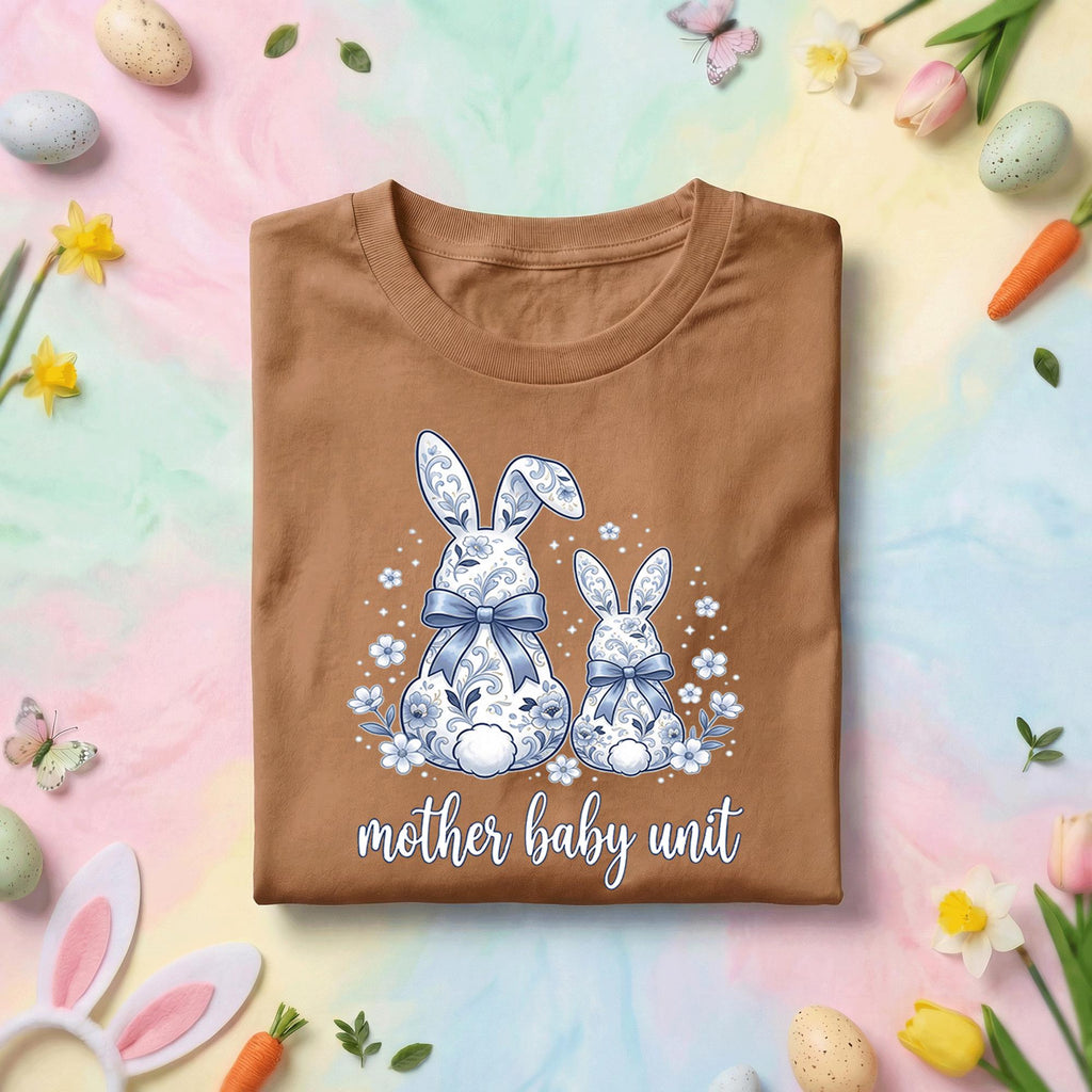 Mother Baby Unit Easter Bunny Shirt, MBU Nurse Tee, Cute Spring Nurse Gift, OB Nurse Appreciation Shirt with Floral Bunny Design