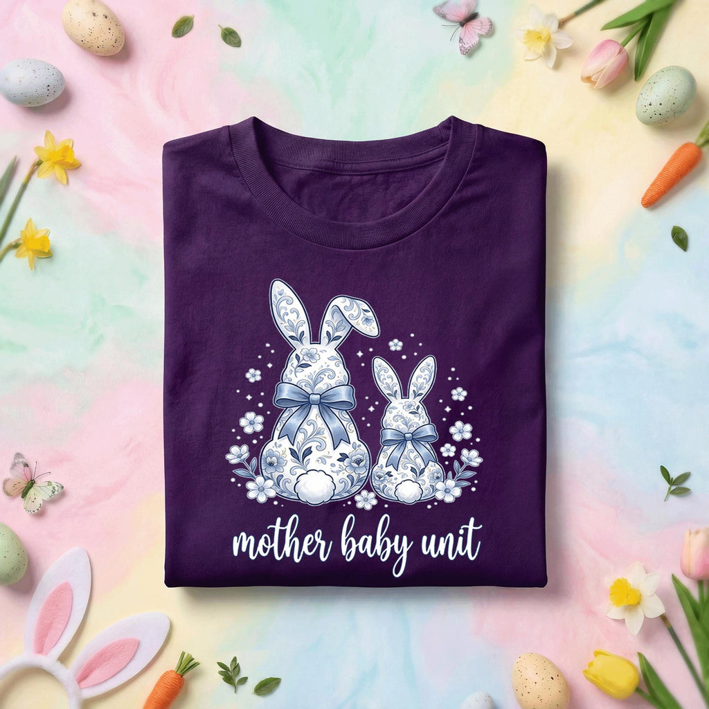 Mother Baby Unit Easter Bunny Shirt, MBU Nurse Tee, Cute Spring Nurse Gift, OB Nurse Appreciation Shirt with Floral Bunny Design