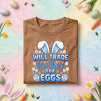 Will Trade Brother for Eggs Shirt, Funny Easter Brother Tee, Cute Bunny Ears and Eggs Kids Spring Holiday Shirt