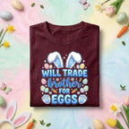 Will Trade Brother for Eggs Shirt, Funny Easter Brother Tee, Cute Bunny Ears and Eggs Kids Spring Holiday Shirt