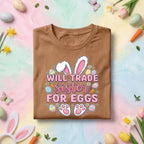 Will Trade Sister for Eggs Shirt Family, Funny Easter Sister Tee, Cute Bunny Ears and Eggs Kids Spring Holiday Shirt