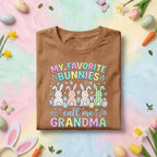 My Favorite Bunnies Call Me Grandma Shirt, Grandma Easter Bunny Tee, Pastel Spring Grandma Gift, Easter Egg Holiday Shirt