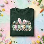 Grandma Easter Bunny Shirt, Cute Spring Holiday Tee, Pastel Easter Eggs and Bunny Ears Grandma Gift Shirt
