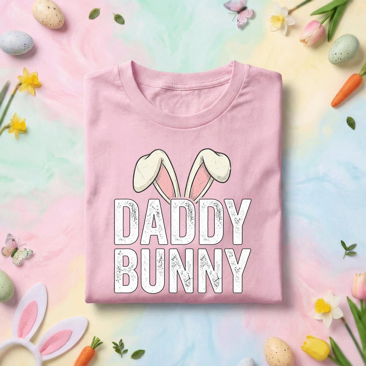 Daddy Bunny Shirt, Funny Easter Dad Tee, Cool Bunny Ears Spring Holiday Shirt for Fathers