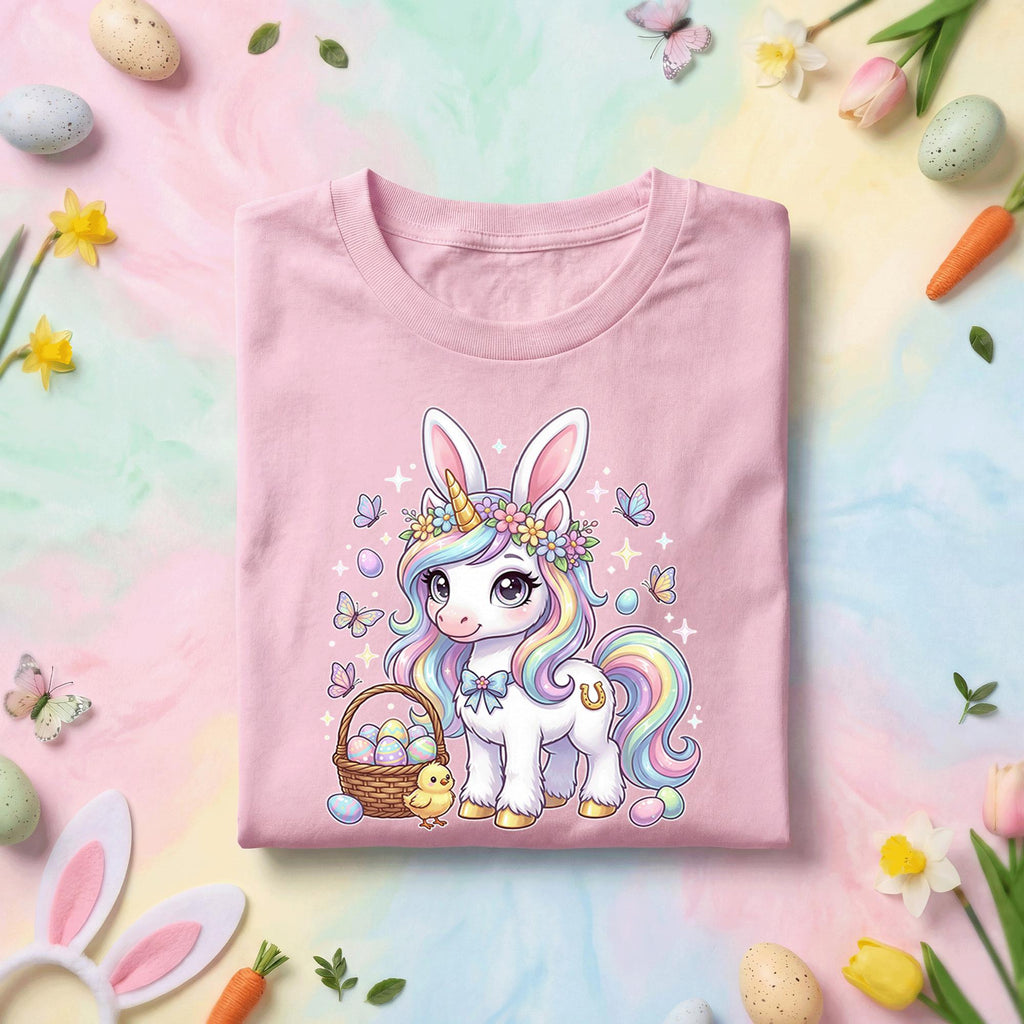 Easter Unicorn Bunny Shirt – Cute Rainbow Unicorn Tee for Kids & Adults, Girl Easter shirt women