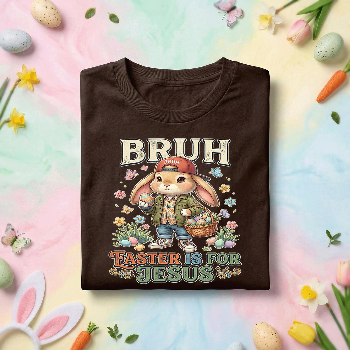 BRUH Easter is for Jesus Funny Christian Bunny Shirt Youth boys Men – Kids & Adult Easter Tee