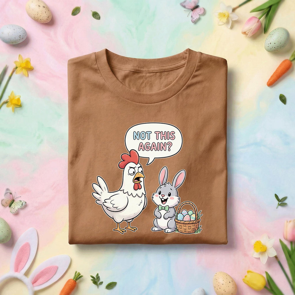 Funny Easter Chicken & Bunny Shirt – Not This Again shirt Spring Humor Tee, Funny Gift Easter