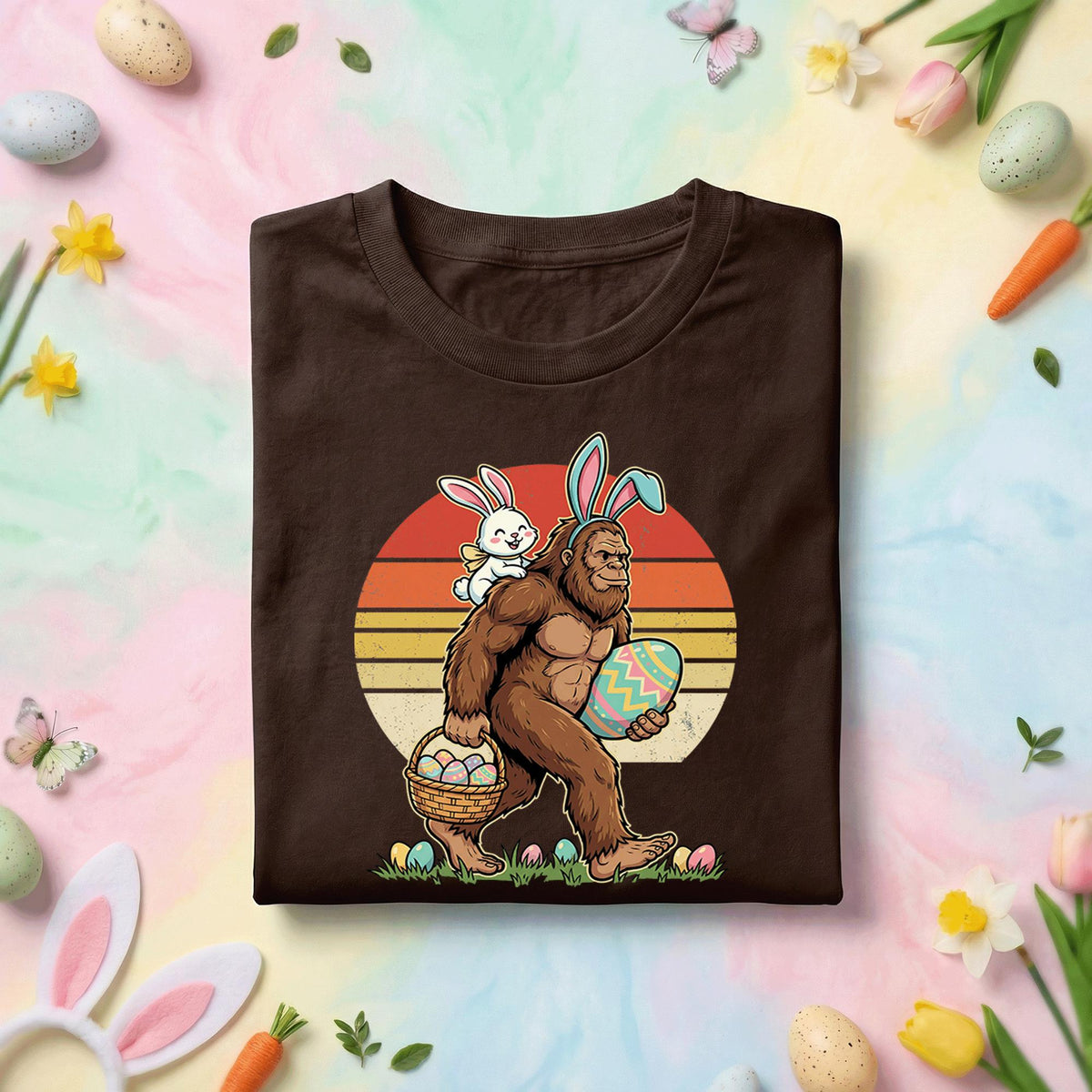 Funny Easter Bigfoot Shirt Men Women– Easter Egg Hunt with Sasquatch shirt, Funny Gift Easter Day shirt