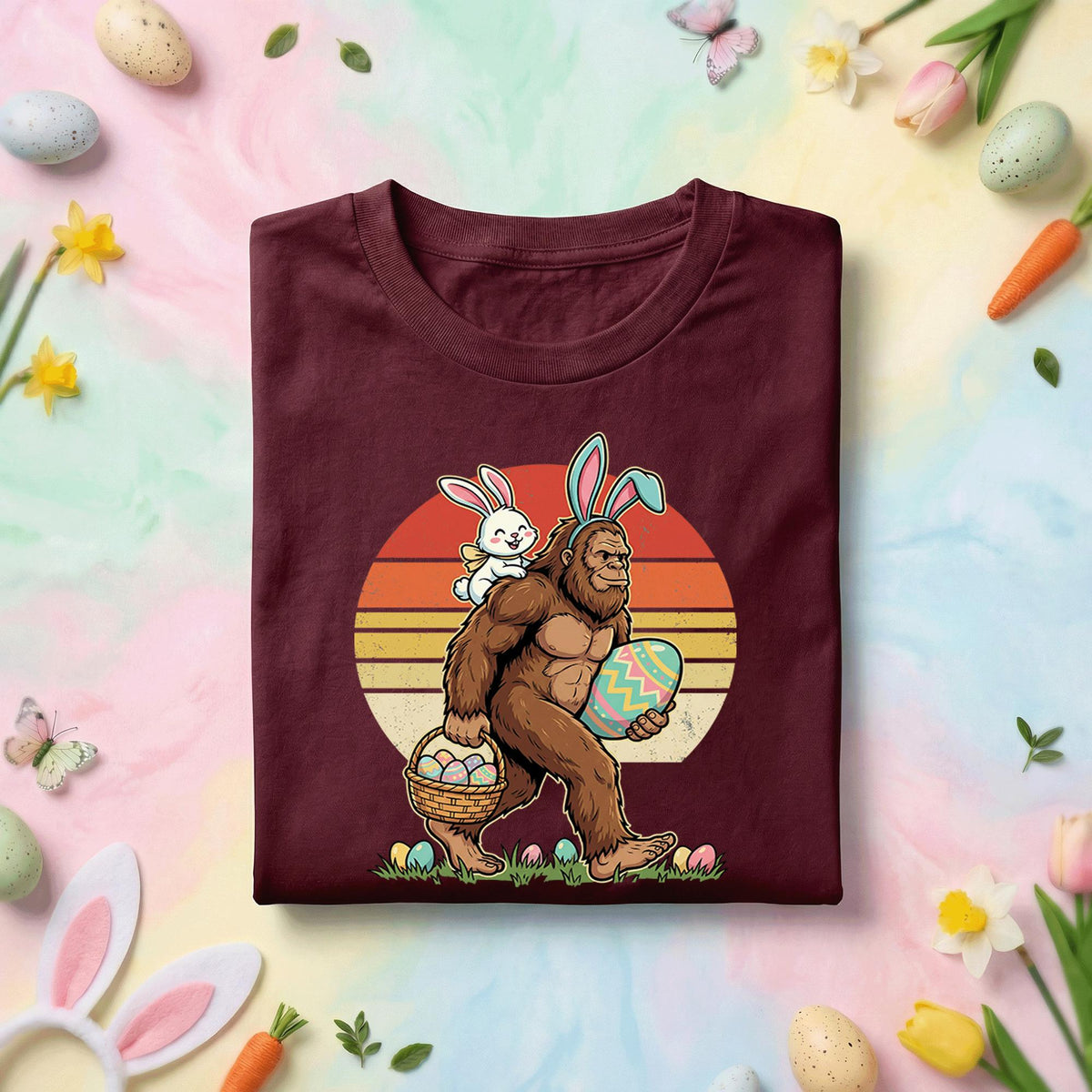Funny Easter Bigfoot Shirt Men Women– Easter Egg Hunt with Sasquatch shirt, Funny Gift Easter Day shirt