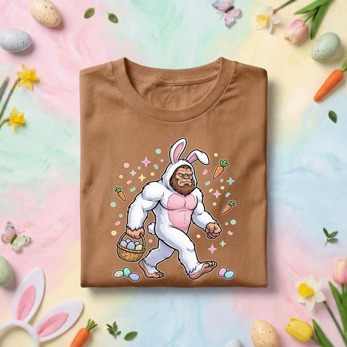 Funny Bigfoot Easter Shirt Men Women – Muscular Sasquatch Bunny, Happy Easter Day shirt, Funny Gift Easter