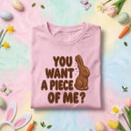 Funny Chocolate Bunny Easter Shirt You Want A Piece Of Me Tee, Easter Candy Pun Shirt, Cute Chocolate Rabbit Graphic Tee, Easter Humor Gift