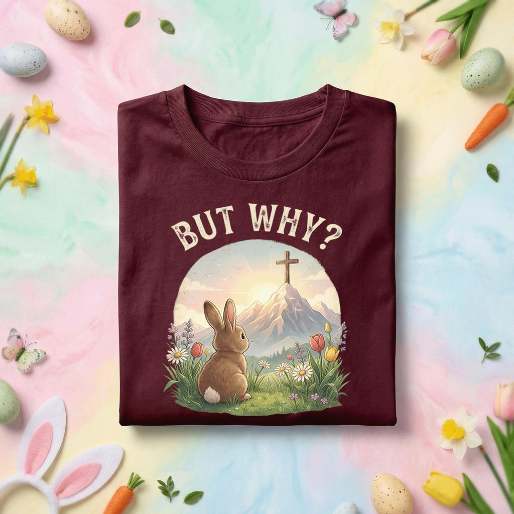Christian Easter Bunny Shirt But Why Cross Faith Tee, Religious Easter Shirt, Jesus Resurrection Christian Gift, Cute Bunny Faith Tee