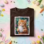 Cute Easter Kitten Shirt, Cat Holding Easter Egg Tee, Cat Lover Easter Shirt, Spring Kitten Graphic Tee, Pastel Easter Holiday Gift