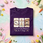 Christian Easter Resurrection Shirt A Lot Can Happen In 3 Days, Crown of Thorns Cross Empty Tomb Faith Tee, Religious Easter Church Gift